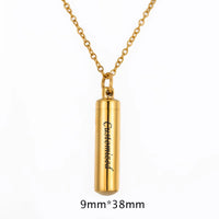 Cylinder Pendant Charm Stainless Steel Cremation Memorial ⛓