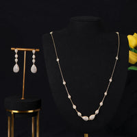 Zirconia Bling Hip Hop Jewelry Set Chain Choker Necklace Earring Set 💎