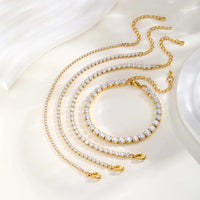 Luxury Zircon 2/3/4/5MM Tennis Chain Bracelet for Women, Stainless Steel Bracelet Zircon ✨