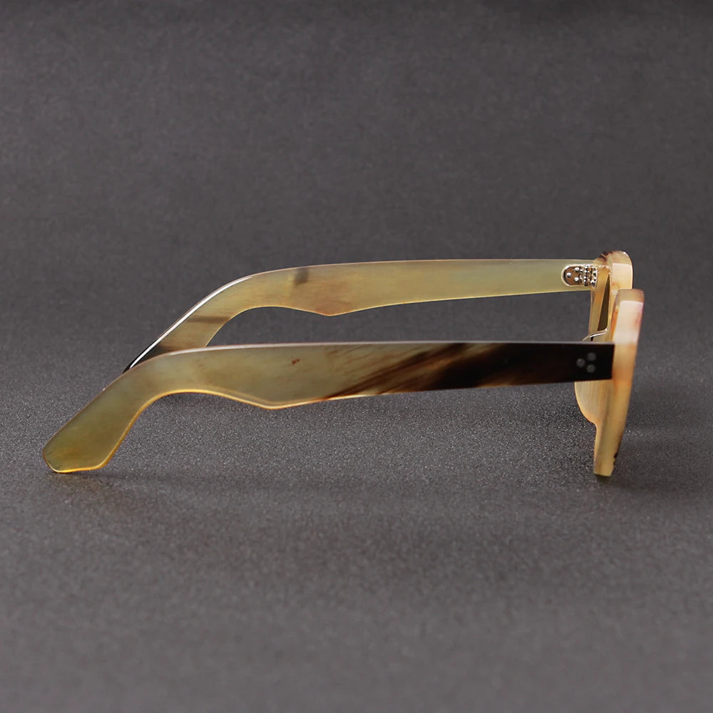 Brand fashion classic three nail glasses sunglasses handmade custom natural horn plate