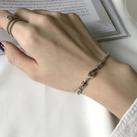 New 925 Sterling Silver Simple Style Bracelet Charm Geometric Shape Woman Bracelet ✨