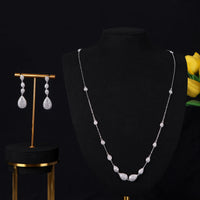 Zirconia Bling Hip Hop Jewelry Set Chain Choker Necklace Earring Set 💎