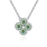 925Sterling Silver Clover Moissanite Women's Necklace With Certificate 💎