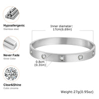 Luxury Cubic Zircon Round Bangle Bracelet for Women Jewelry ✨