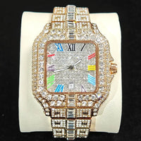 Ice Watches Men Luxury Stainless Steel Colored Roman Literal Wristwatch💎