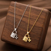 Steel Lock Head Necklace for Women Unique Design Pendant Jewelry 💎