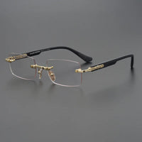 Luxury Rimless Blue Light Blocking Glasses Men Women Titanium 👓