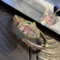 Luxury Diamond Embedded Fashionable Snake-Shape Bracelet Watch 💎