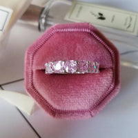 Luxury Fashion Pink Engagement Wedding Band Eternity Ring 💍
