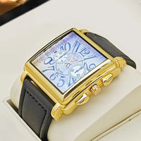 FM Style Square Leather Strap Quartz Watch with Calendar⌚️