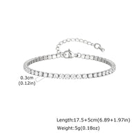 Luxury Zircon 2/3/4/5MM Tennis Chain Bracelet for Women, Stainless Steel Bracelet Zircon ✨