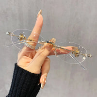 New Exquisite Luxury Oval Shaped Diamond-Inlaid Niche Design Sunglasses ✨