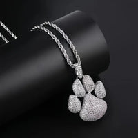 Hip Hop Ice Dog Claw Pendant Synthesis Zirconia Bear Claw Necklace Men Women 💎
