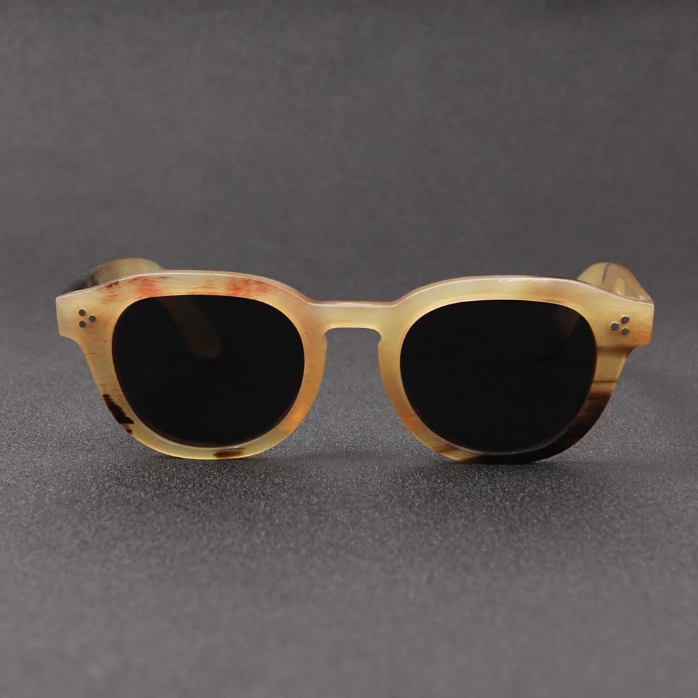 Brand fashion classic three nail glasses sunglasses handmade custom natural horn plate