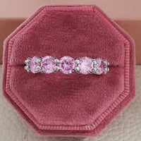 Luxury Fashion Pink Engagement Wedding Band Eternity Ring 💍