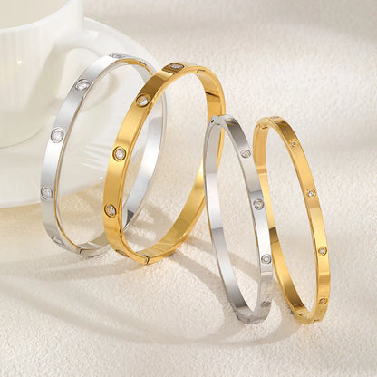 Luxury Cubic Zircon Round Bangle Bracelet for Women Jewelry ✨