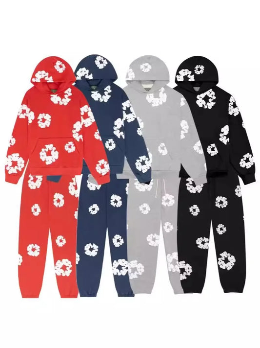 DENIM TEARS brand hot selling new fashionable foam cotton printed hoodie, European and American fashionable men's sports suit