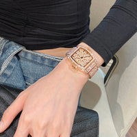 Full Diamond Women's  Luxury Niche Watch Rotating watch 💎