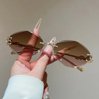 Luxury Rimless Rhomboid Shaped Sunglasses 🕶️