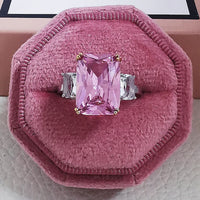 Luxury Fashion Pink Engagement Wedding Band Eternity Ring 💍
