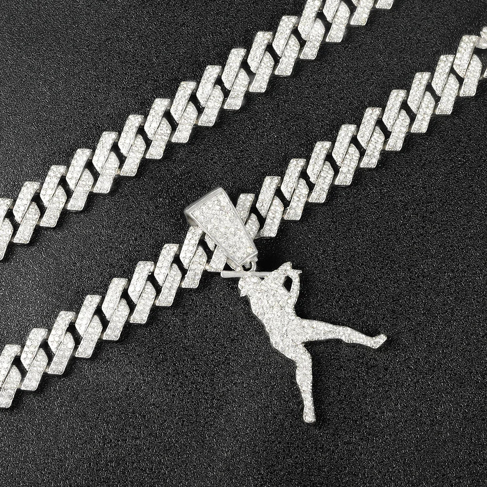 Hiphop Baseball Star Shape Pendant With Necklace Bracelet Exquisite Watch 4PCS 💎