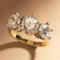 Luxury Elegant Women Rings Three Sparkling 💍