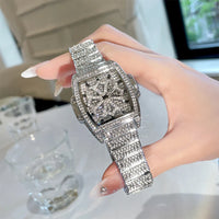 Full Diamond Women's  Luxury Niche Watch Rotating watch 💎