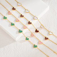 Romantic Heart Love Bracelet for Women Multi-color Stainless Steel Bracelet Gold Plated✨