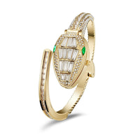 Luxury Banquet  Women's Snake-shaped Diamond-encrusted Bangle Quartz Watch 💎