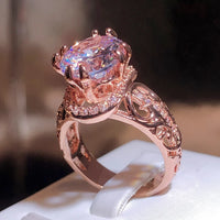 Luxury Super Flash Big Master Zircon Rose Gold Ring 💍