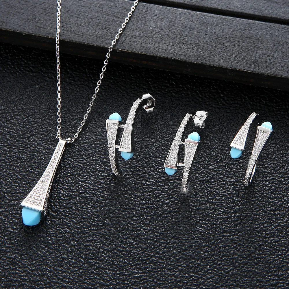 Cubic Zircon Brand 3pcs Jewelry Set 💎
