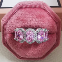 Luxury Green Black Pink Silver color Eternity Band Ring For Women 💍
