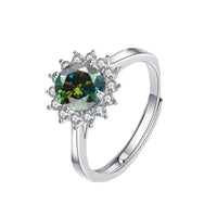 Dainty Sun Flower Moissanite Ring For Women Popular S925 Sterling Silver 💍