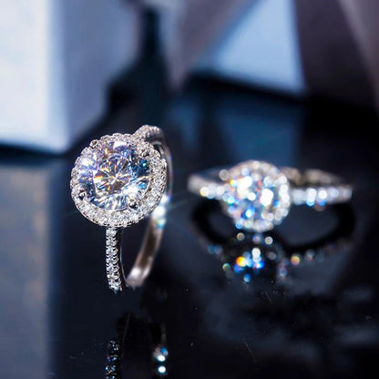 Moissanite Women's Ring Real 925 Sterling Silver D Color Heart-shaped Shining Ring 💍