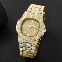 Luxury Full Diamond Men's Stainless Steel Watches Male Sports Quartz Wristwatch 💎