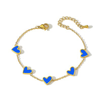 Romantic Heart Love Bracelet for Women Multi-color Stainless Steel Bracelet Gold Plated✨