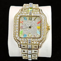 Ice Watches Men Luxury Stainless Steel Colored Roman Literal Wristwatch💎