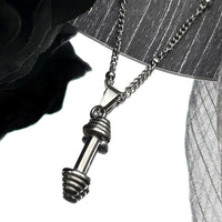 Dumbbell Fitness Body Pendant Necklaces for Women Men Stainless Steel  ✨