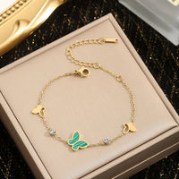 Luxury Gold Color Butterfly Bracelet - Stainless Steel Jewelry for Women ✨