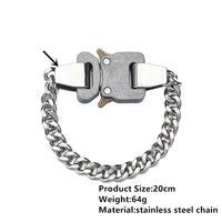 Titanium Steel Street Men Letters Metal Safety Buckle Necklace Fashion Jewelry ✨