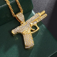 Pistol Pendant Submachine Gun Necklack Hip Hop Rock Rapper Neck Chain 💎