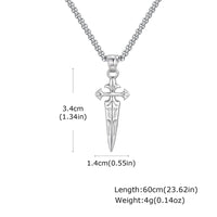 Sword Shape Necklace Stainless Steel Sword Pendant ⛓
