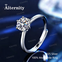 Moissanite Women's Ring Real 925 Sterling Silver D Color Heart-shaped Shining Ring 💍