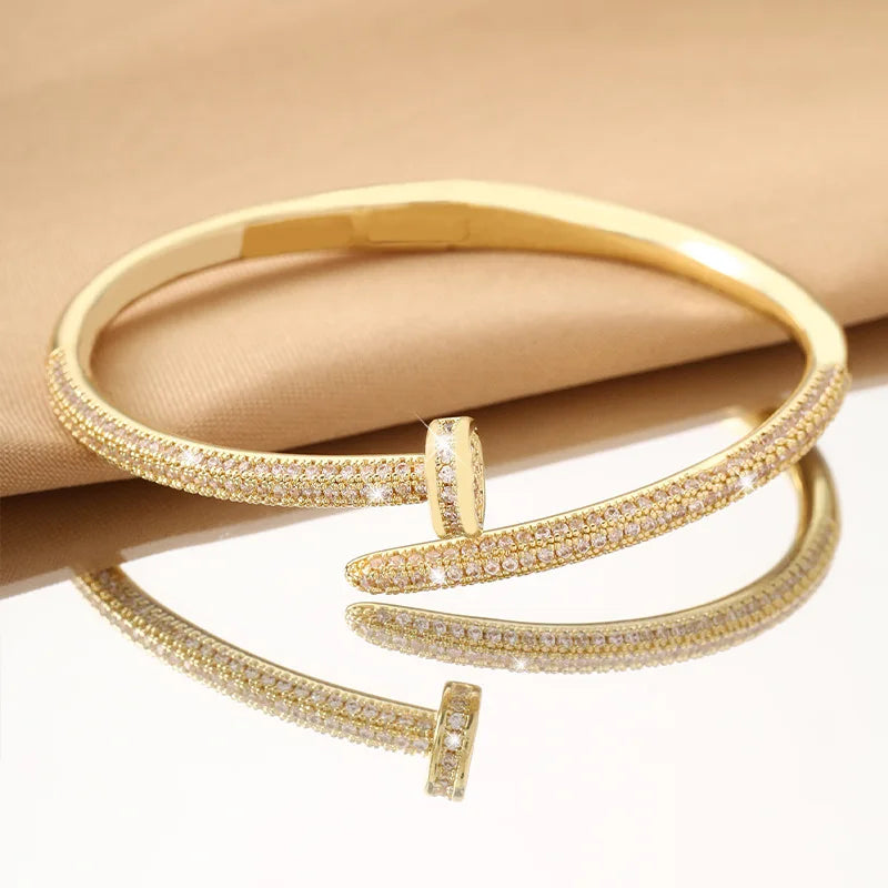 Diamond Micro-Set Zircon Ultra-Shiny Nail Bracelet  ✨