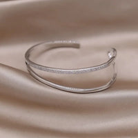 Fashion jewelry two-color plated zircon letter X opening bracelet 💎