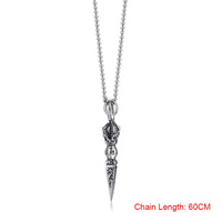 GANDHANRA STAINLESS STEEL VAJRA DAGGER PATRON SAINT AMULET NECKLACE✨