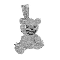 Aggressive Bear Pendants Necklaces with Miami Cuban Link Chain Jewelry