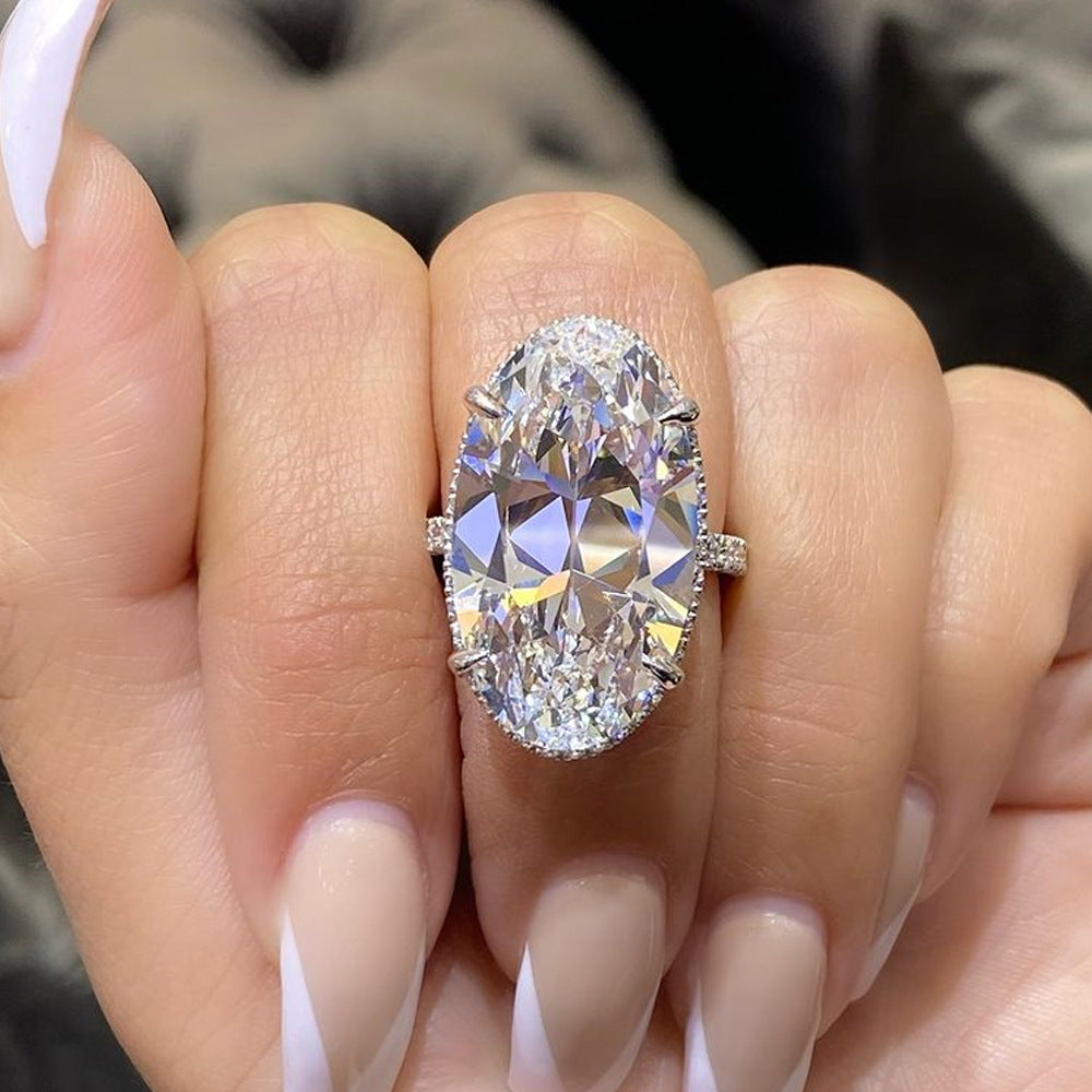 Simple Geometric Zircon Womens Ring In An Egg Shape 💎