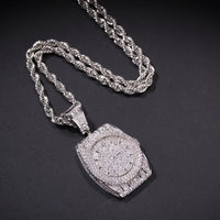 Stylish Pendant Necklace Featuring a Synthetic Synthetic Zircon Watch Design ✨