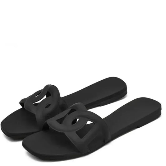 Summer Hot Sale Trendy Fashion Style Jelly Colour Simple Outdoor Indoor Slides for Women Slipper Beach Footwear Cool Sexy